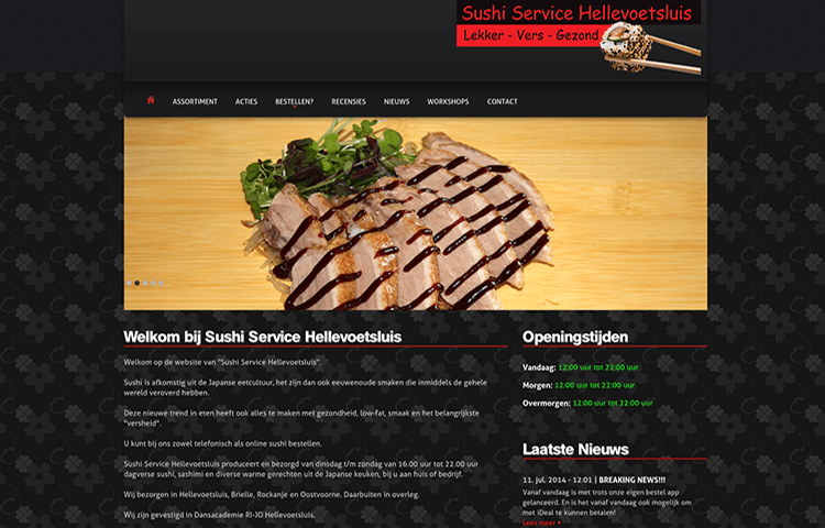 Welkom pagina van Sushi Service Hellevoetsluis